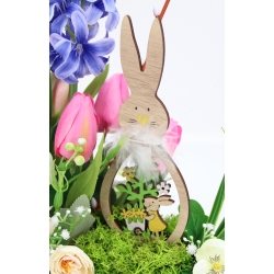 WIOSENNY Stroik kompozycja do domu z zajączkiem HIACYNTY BRATKI KROKUSY